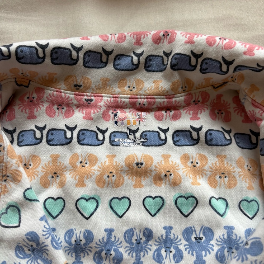 Roller Rabbit “Maine Squeeze” lobster, whale, heart pattern - Picture 2 of 5